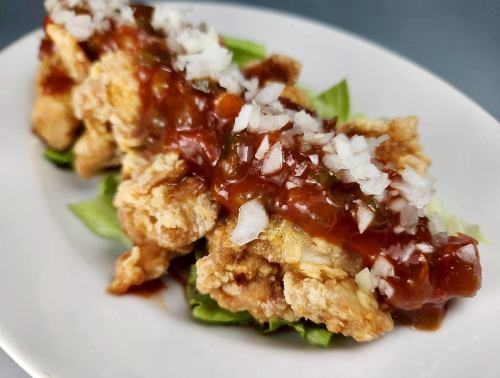 ジューシー油淋鶏！ハラペーニョサルサソース