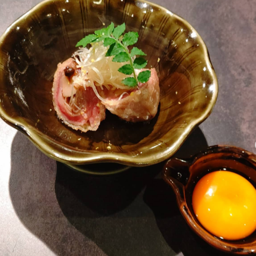 Sukiyaki tempura using mainly Kobe beef