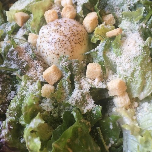 Warm ball Caesar salad