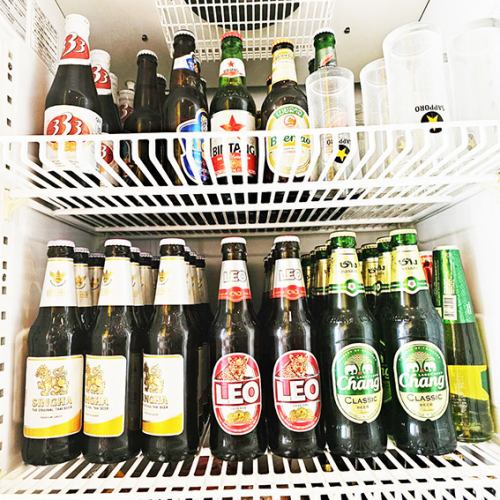 タイビール以外にもアジアンビールを取り揃えてます♪