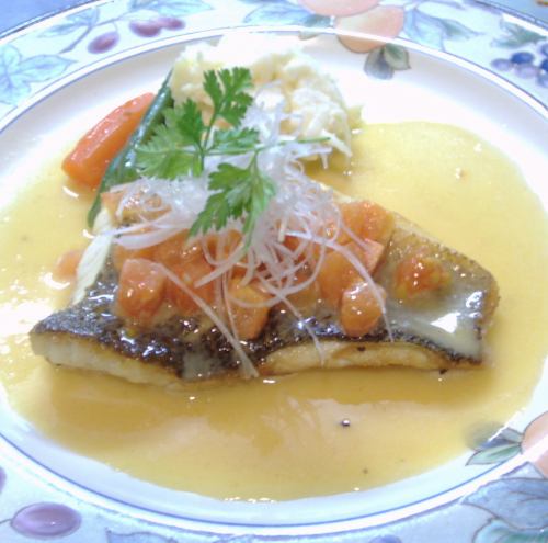 White fish poele lemon butter sauce