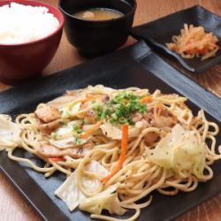 [Freshly made] Pork and salt fried noodles set meal