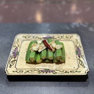 オクラボイル/オクラにんにく炒め/オクラ山いも納豆