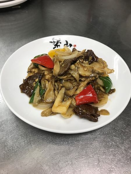 Stir-fried beef and maiko oyster sauce