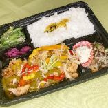 Fried chicken sweet and sour sauce bento