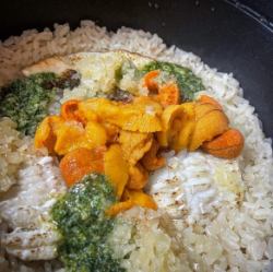 Washokudo Gon's course meal + seafood hot pot rice with sea urchin