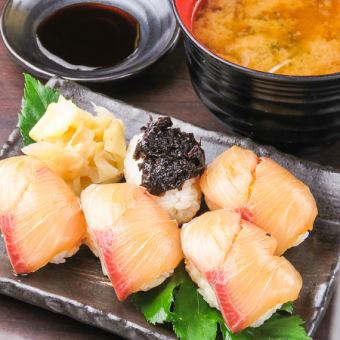 Island sushi (5 pieces with miso soup)