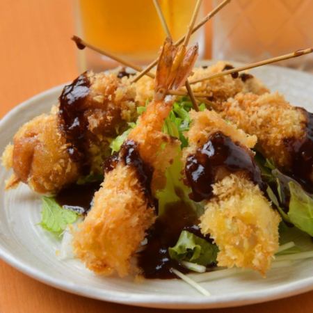 Fried fillet cutlet skewers/Fried camembert skewers