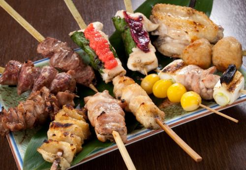 Each piece is carefully skewered using carefully selected ingredients.