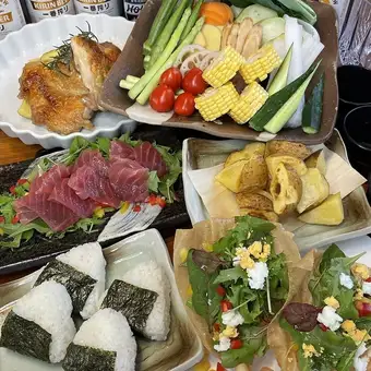 【18時からのご予約】★飲み放題付5000円コース！名物おむすび＆農家さんのお野菜♪