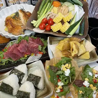 【19時からのご予約】宴★飲み放題付5000円コース！名物おむすび＆農家さんのお野菜♪