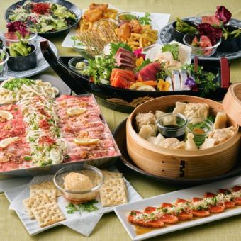 【お刺身船盛り付】+で全9品+２H飲み放題　☆≪SP堪能コース≫ 5,200円（税込）