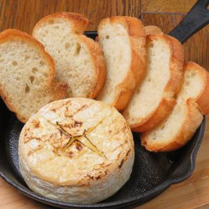 Melting camembert cheese