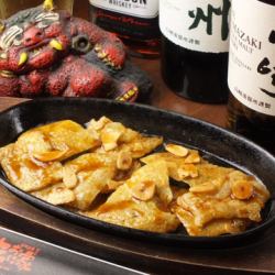 とり皮にんにく 醤油焼