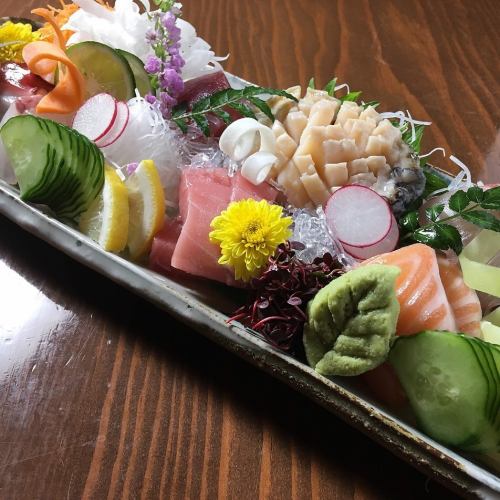 Various fresh fish sashimi