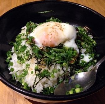 Pickled rice bowl topped with soft, soft onsen egg
