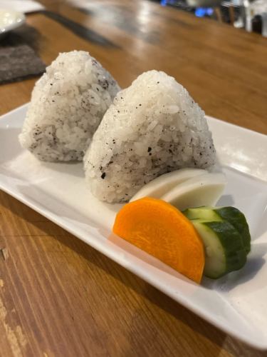Homemade Yukari Onigiri and Rice Bran Pickles