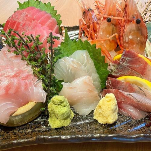 Assortment of five sashimi