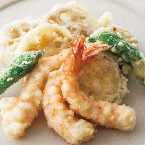 Shrimp and seasonal vegetable tempura