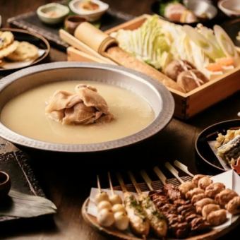 [3-hour all-you-can-drink] Local chicken mizutaki and tempura, charcoal-grilled food comparison, seasonal fish sashimi and earthenware pot rice "Torisho" 10 dishes total 6,980 yen ⇒ 6,000 yen
