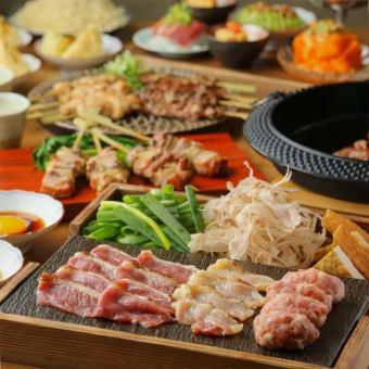 [All-you-can-drink for 3 hours] Choose from a variety of local chicken hotpots and sashimi, plus luxurious local chicken dishes, including seasonal "special" dishes. 11 dishes total. 8,890 yen ⇒ 8,000 yen