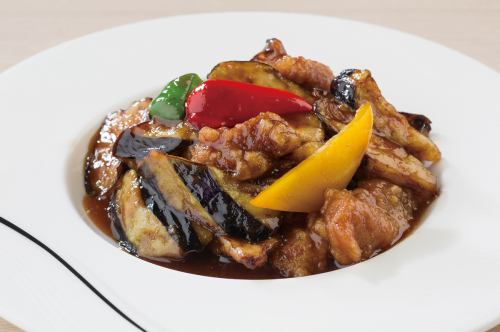 なすと豚肉のピリ辛炒め