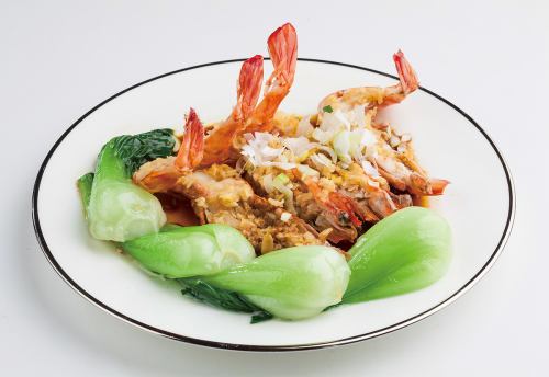 海老のニンニク香り蒸し