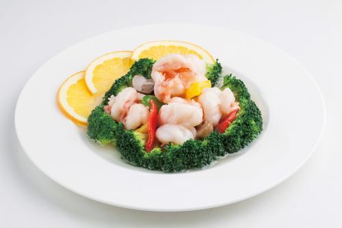 海老とブロッコリーの塩炒め