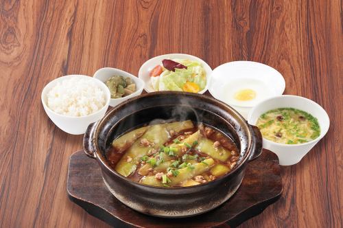 茄子と豚挽肉の土鍋仕立てセット