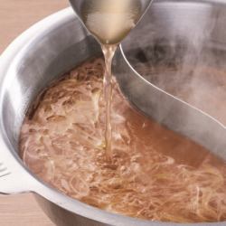 [Wagyu dashi] with beef tail and flavored vegetables