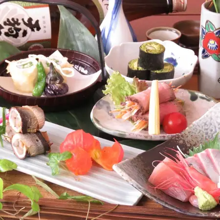 厳選した地場の素材【あまつぼ会席コース】（2時間飲み放題付)全8品⇒7200円