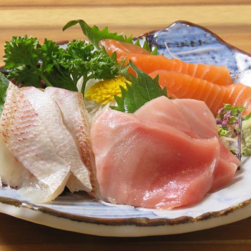 刺身の3点盛り合わせ