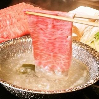 [Top-quality Saga beef shoulder loin shabu-shabu course] Total of 8 dishes, 6,800 yen