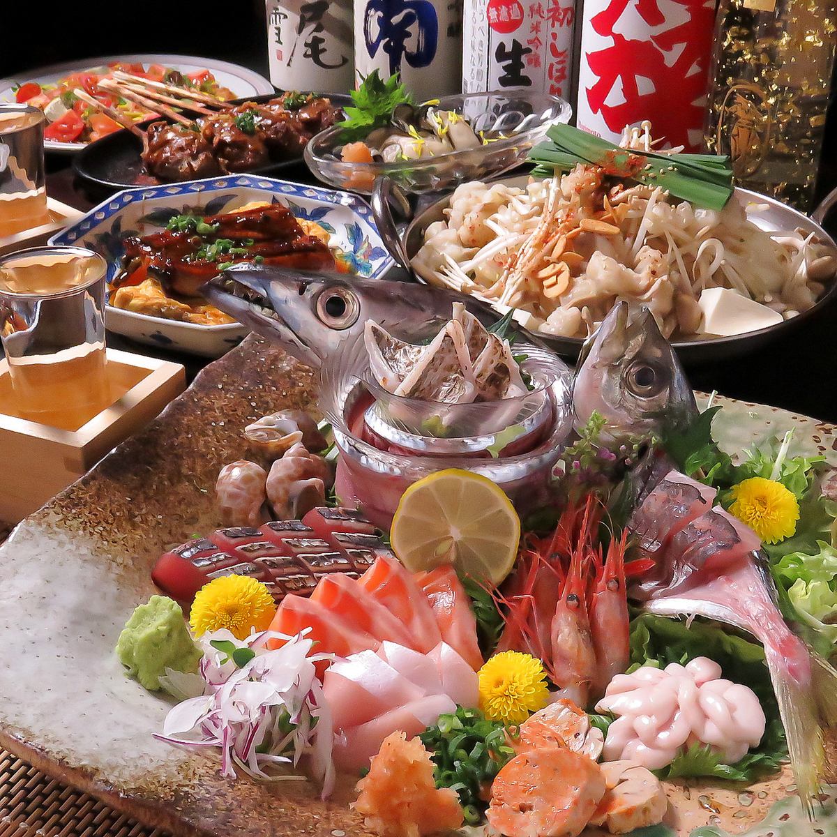 市場で仕入れた旬の新鮮な海鮮料理をご堪能いただけます♪