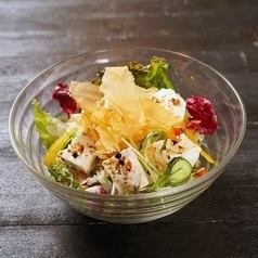 Tofu and salmon salad