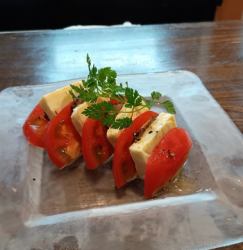いぶりがっことチーズ豆腐と冷やしトマト