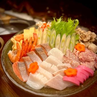 【新年晚宴】三關養瀨鍋套餐（7道菜）6,600日圓（含稅）