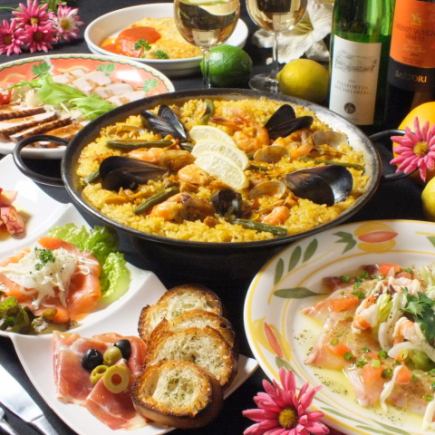 【Paellia's luxury plan】 Premier course ~ 11 items + dessert ~ (with 2 hour drink all you can) 5000 yen