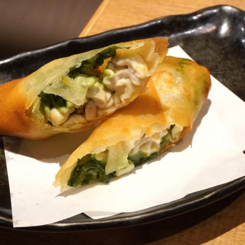 たら白子と大葉の春巻き