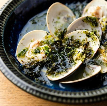 あおさ海苔と蛤の酒蒸し