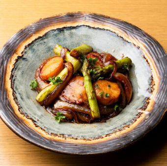 帆立とアスパラのバター醤油焼き