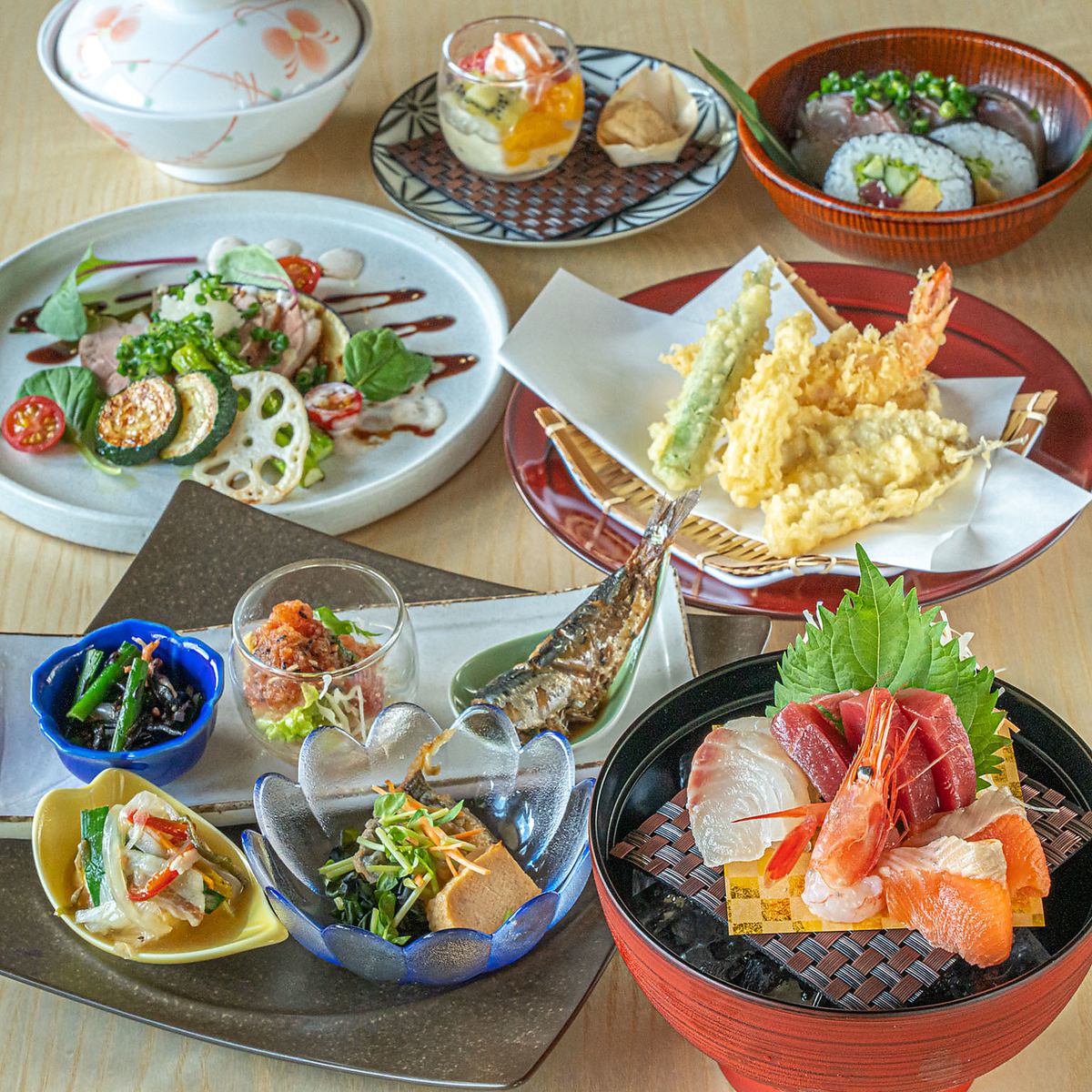 Enjoy a variety of handmade tempura and obanzai dishes in a warm atmosphere♪