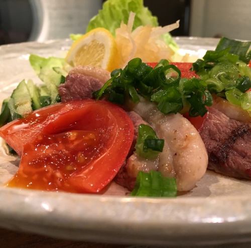 Char-grilled Kawachi duck and tomato salad