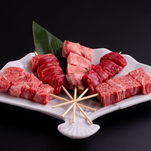 Assortment of 5 kinds of beef skewers