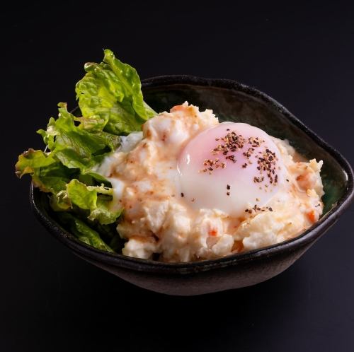 Potato salad with soft-boiled egg / Cold tofu with softened tofu