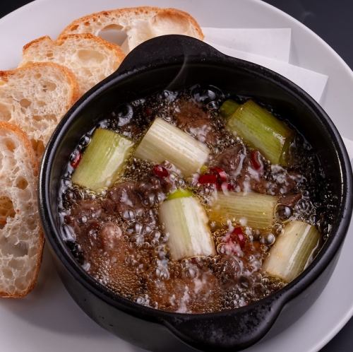 Beef Tongue and Green Onion Ajillo / Avocado and Offal Ajillo