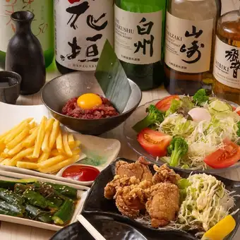 【飲み放題付き】お手軽コース3,000円(税込)　2時間制(全5品)