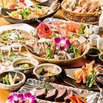 【定番コース】海鮮と和牛を豪華に！!3H飲み放題付全10品5000円⇒4000円