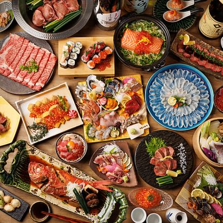 【豪華コース】厳選牛,朝〆鮮魚,選べる鍋!3H飲み放題付全12品6000円⇒5000円