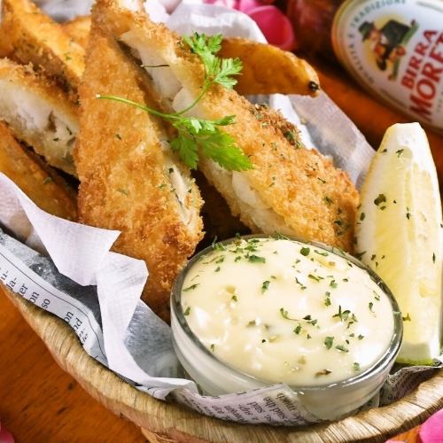 A staple of sports bars! British fish and chips